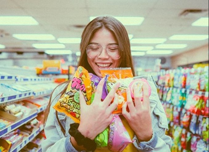 Woman with lots of shopping