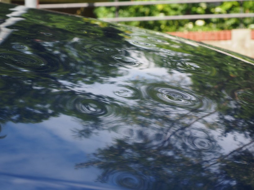 Damaged car roof